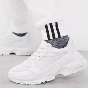 ASOS DESIGN sneakers in white mesh with chunky sole